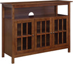 Convenience Concepts Big Sur Deluxe TV Stand with Storage Cabinets and Shelf for TVs up to 55 Inches, Dark Walnut