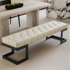 Modern Leather Bed end Stool Bedroom Dressing Room Living Shoe Changing Entryway(XS)