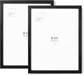 Opposite Wall - Set of 2-8.5 x 11 in - Black Solid Oak Wood Picture Frames - Lightweight, Versatile & Shatterproof - Wall Hanging & Tabletop Photo Frame - Office, Gallery & Home Decor