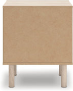 Signature Design by Ashley Birkmore Nightstand Bedside Charging Station with USB Port, Engineered Wood and Decorative Laminate, Youth Bedroom Bedside Table, Tan