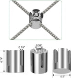 40 Pack Wall Trellis Wire Clamps & Cross Cable Clamps, T316 Stainless Steel Heavy Duty (0.5" OD) for 1/8" Rope, No Drilling Wire Trellis Kit for Outdoor Climbing Plants & Fence