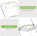 Real Relax Acrylic Folding Chairs,Foldable & Stackable Clear Chairs with Metal Chrome Frame, Indoor and Outdoor, for Home, Office, Party & Events,Set of 6,350LB,Transparent