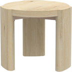 Alpine Furniture Sloane 20 in. W Round Wood End Table in Natural Driftwood