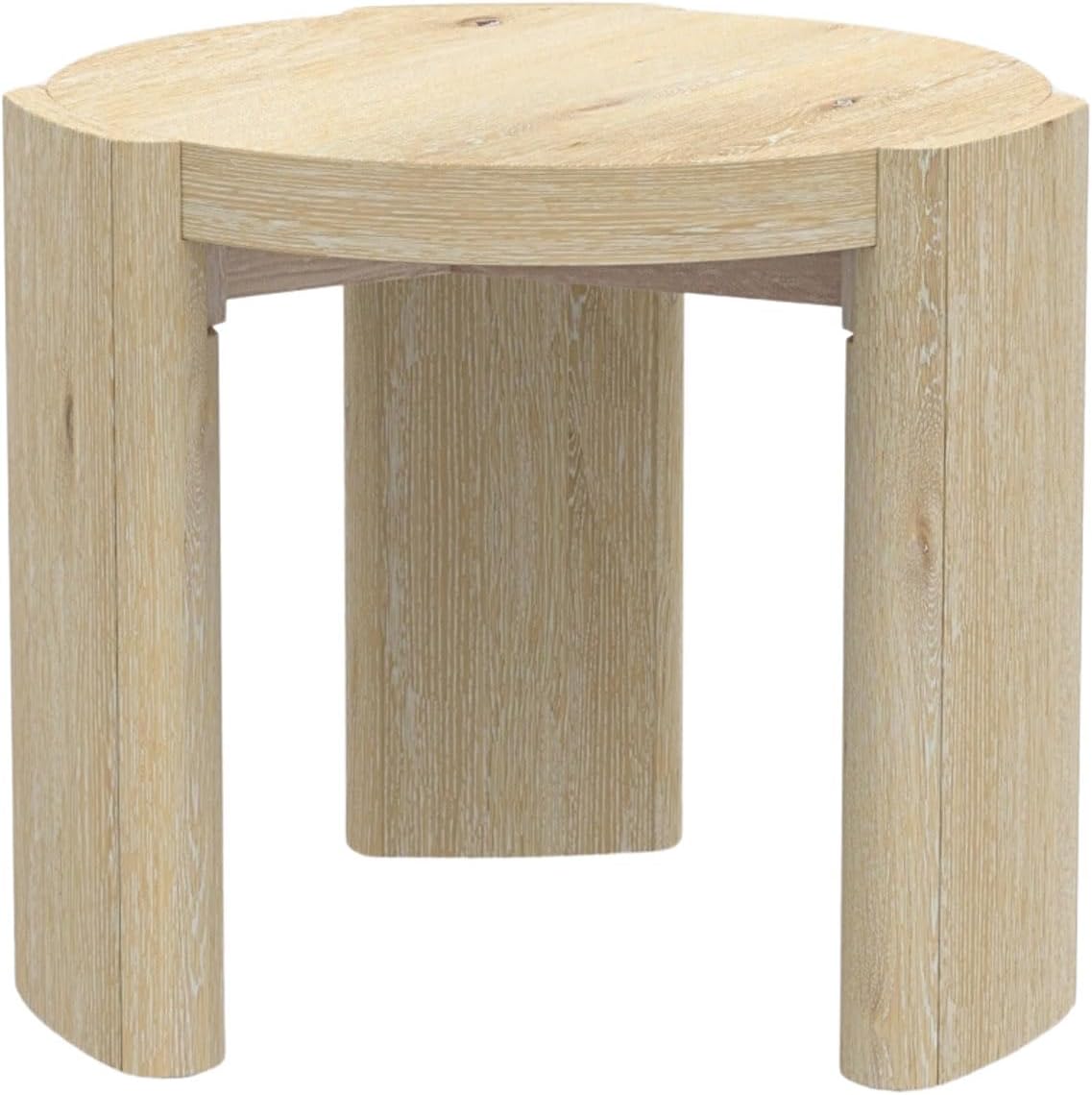 Alpine Furniture Sloane 20 in. W Round Wood End Table in Natural Driftwood