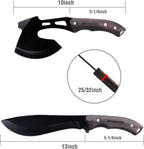 WORKPRO Axe and Fixed Blade Knife Combo Set, Full Tang, Wood Handle, for Outdoor Camping Survival Hunting, Sheath Included
