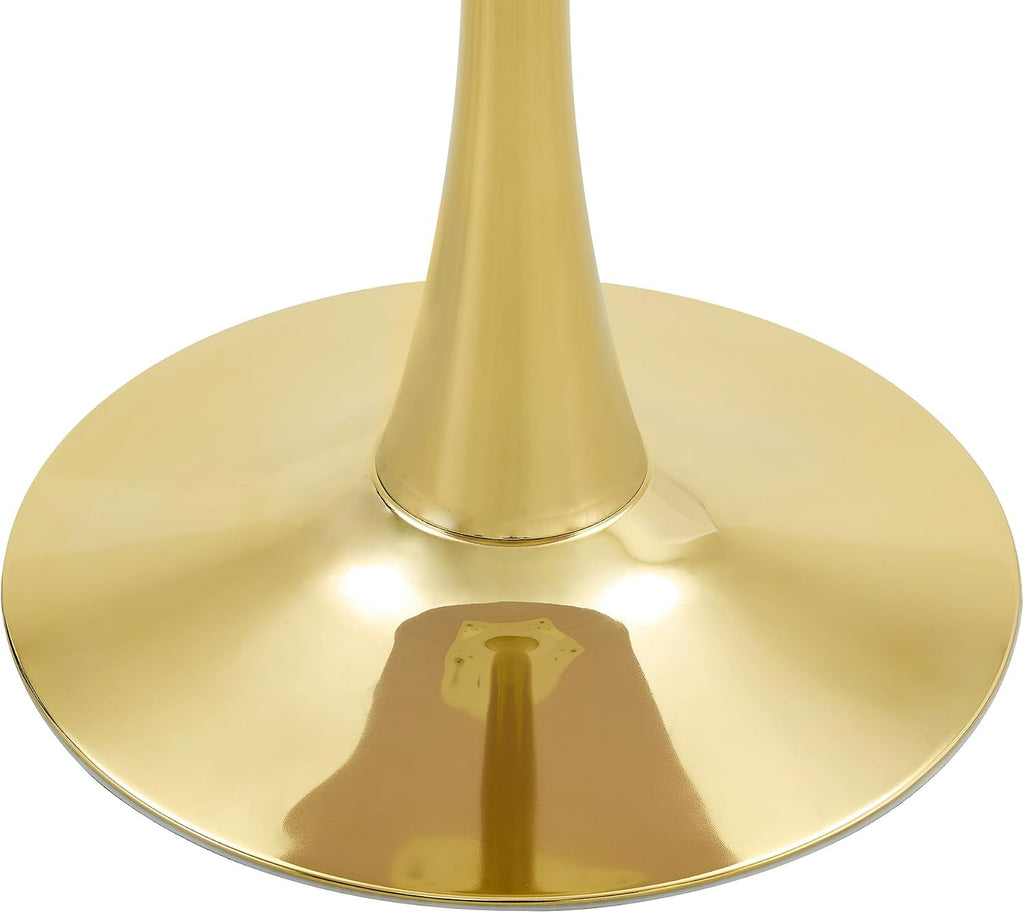 Round Dining Table, 23.6" Circle Tulip Table with Thickened Tabletop & Metal Pedestal, Mid Century Modern Bistro Table for Kitchen, Small Places, Living Room