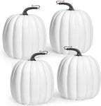 Artmag 6 Inch Large Artificial Pumpkins, 4PCS Big White Faux Foam Harvest Pumpkins for Fall Autumn Thanksgiving Seasonal Holiday Decor