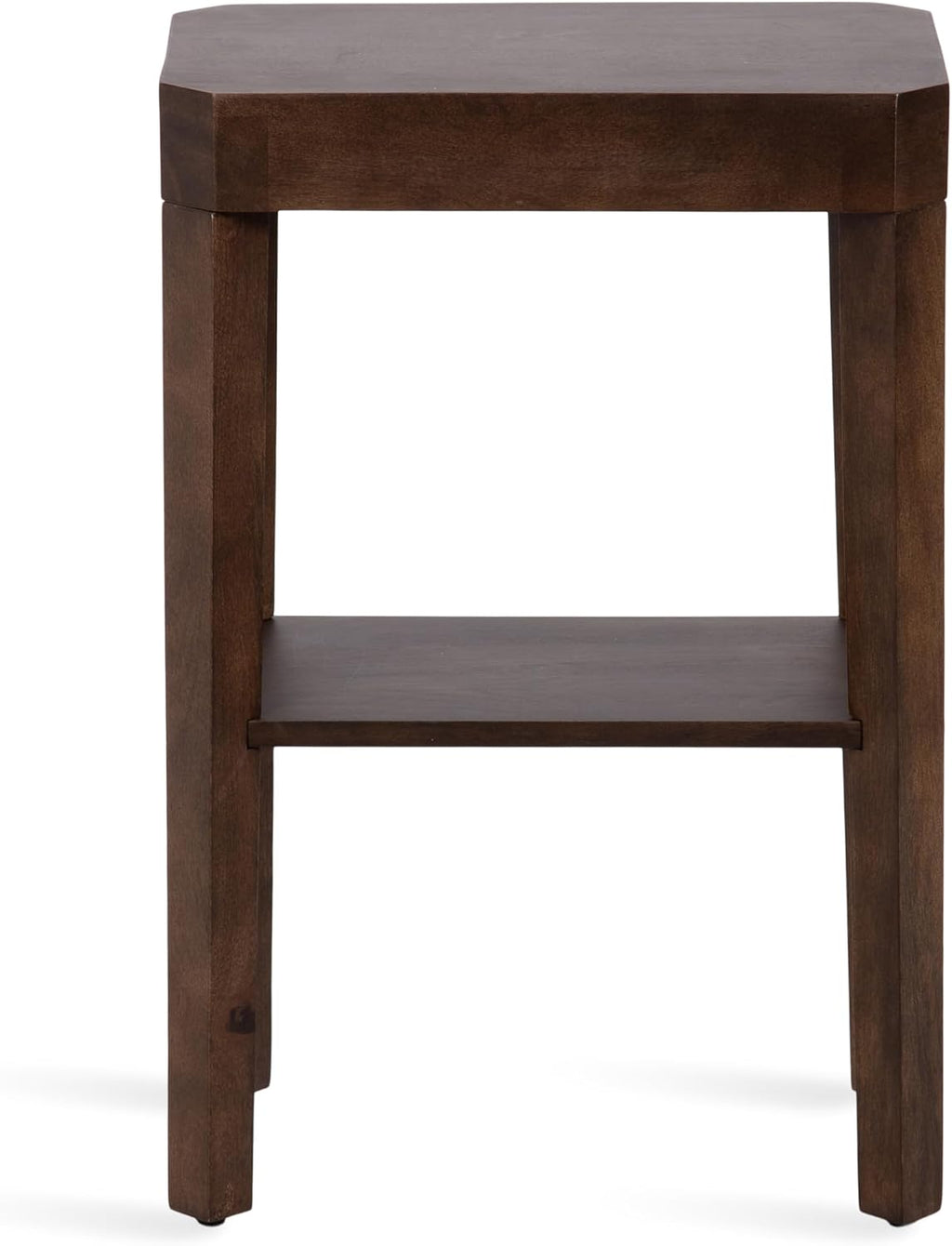 Kate and Laurel Talcott Modern Rectangle Wood Side Table, 16 x 10 x 25, Dark Brown, Transitional Decorative Two-Tier End Table for Use as a Bedroom Nightstand or Living Room Accent