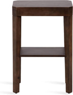 Kate and Laurel Talcott Modern Rectangle Wood Side Table, 16 x 10 x 25, Dark Brown, Transitional Decorative Two-Tier End Table for Use as a Bedroom Nightstand or Living Room Accent