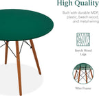 Best Choice Products 5-Piece Dining Set, Compact Mid-Century Modern Table & Chair Set for Home, Apartment w/ 4 Chairs, Plastic Seats, Wooden Legs, Metal Frame - Dark Green/Walnut