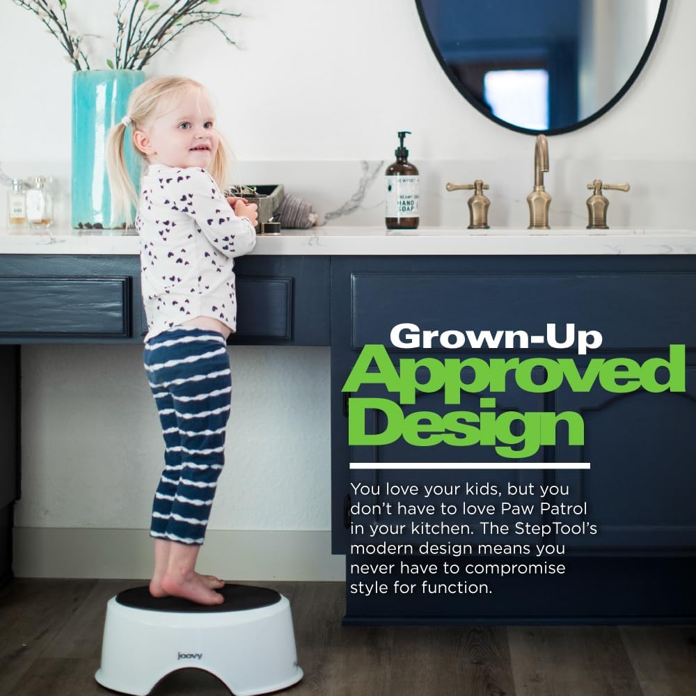 Joovy StepTool Toddler Step Stool with No-Slide Grips on Top and Bottom and Sturdy, Stackable Design, Holds Up to 300 lb. - BPA, PVC & Phthalate Free