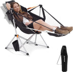 KingCamp Hammock Chair with Footrest, Heavy Duty Swinging Chairs 400lbs | Folding Hammock Camping Chair, Oversized Rocking Chair with Cup Holder, Portable Camp Chairs for Outdoor Beach Lawn RV Sports