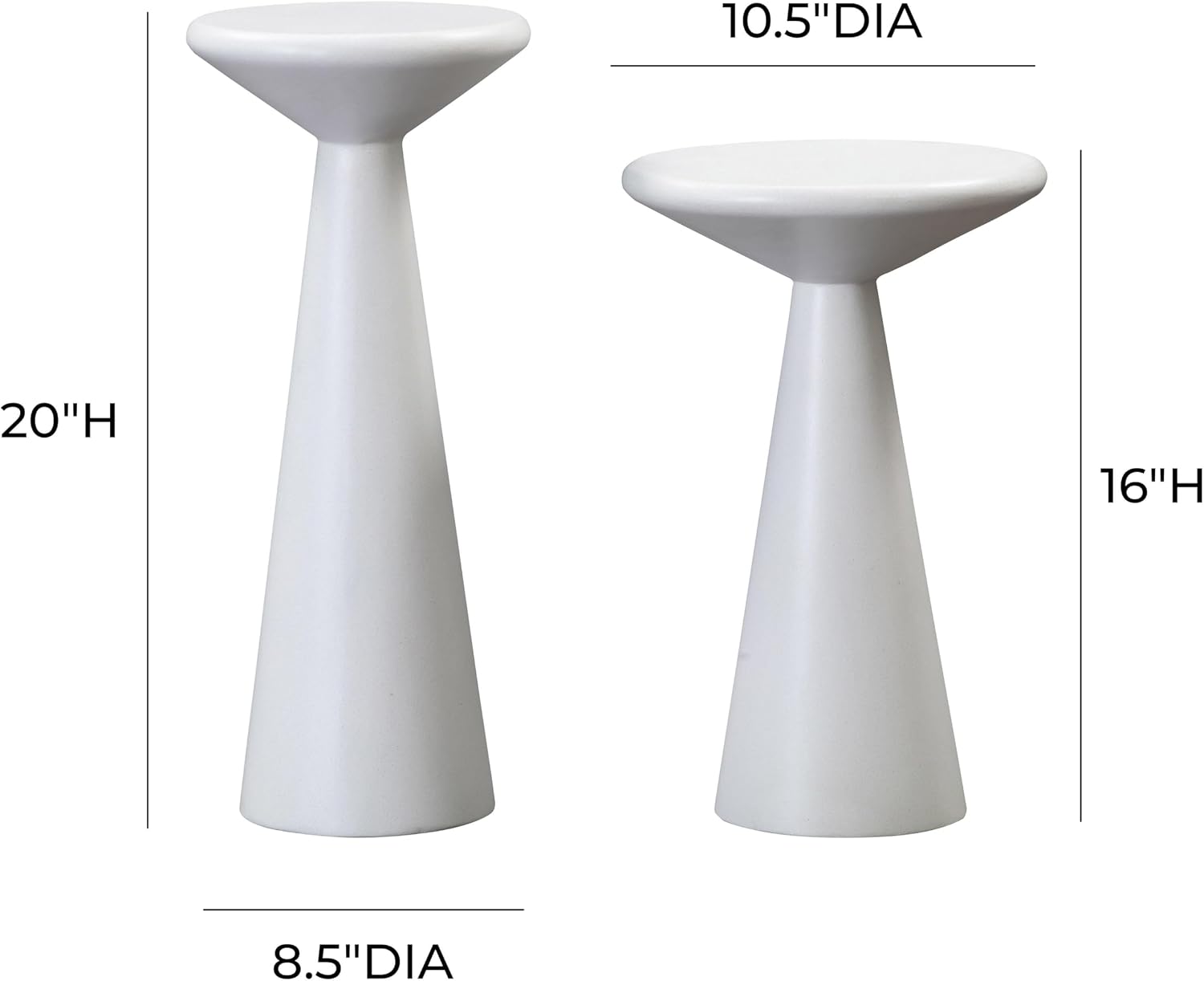 First of a Kind Set of 2 Side Table in White Concrete