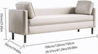 Modern White End of Bed Bench, Modern Technical Cloth Upholstered Ottoman Seat with Black Legs, Long for Bedroom Living Room Foyer Indoor Entryway (White) Entryway(100 * 50 * 55cm)