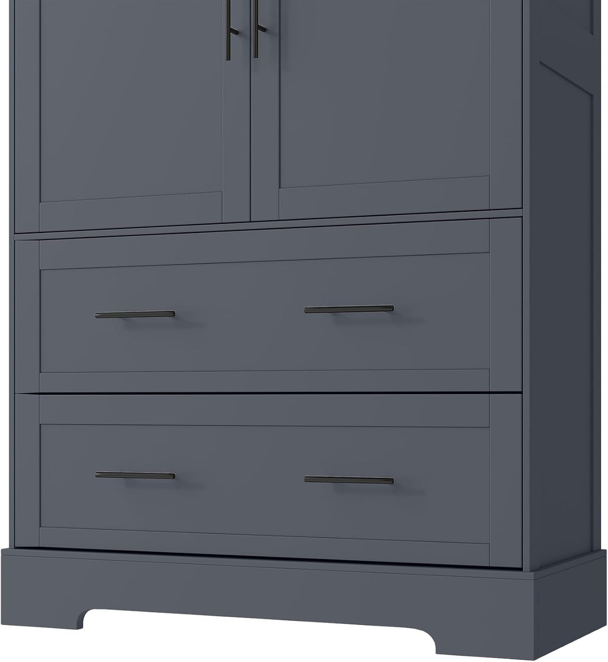 SOFTSEA Kitchen Pantry Storage Cabinet with Pull-Out Trays, Drawers and Cake Pan Storage Organizer, Freestanding Hutch with Doors, Grey