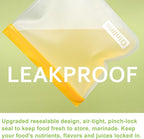 Reusable Food Storage Bags - 10 Pack Freezer Bags, Extra Thick Leakproof Lunch Bags for Salad Fruit Marinate Meats Travel - 10 Sandwich Storage Bag