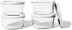 16-Piece Glass Food Storage Containers Set (8 Containers + 8 BPA-Free Lids) | 7-Ounce, Leakproof | Microwave, Freezer, Oven & Dishwasher Safe | Ideal for Meal Prep & Pantry Organization