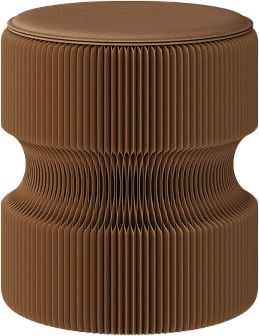 Folding Stool, 660lb Load Capacity Foldable Paper Stool - 15.7 Inch Modern Minimalist Stool for Living Room, Eco-Friendly Kraft Paper Honeycomb Design, Folds Flat to 1.2 Inch (brown A, 15.7in)