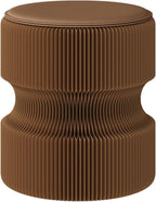Folding Stool, 660lb Load Capacity Foldable Paper Stool - 15.7 Inch Modern Minimalist Stool for Living Room, Eco-Friendly Kraft Paper Honeycomb Design, Folds Flat to 1.2 Inch (brown A, 15.7in)