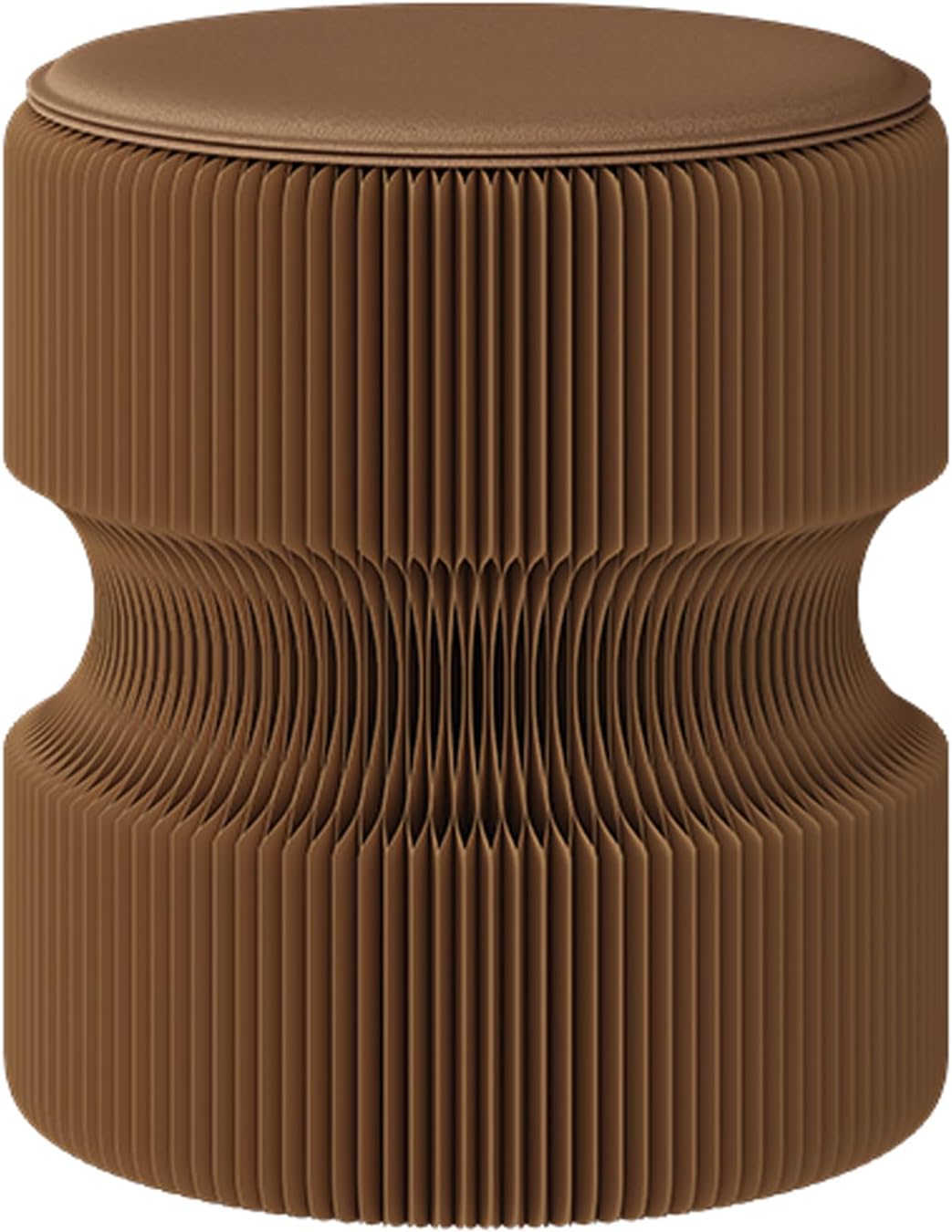 Folding Stool, 660lb Load Capacity Foldable Paper Stool - 15.7 Inch Modern Minimalist Stool for Living Room, Eco-Friendly Kraft Paper Honeycomb Design, Folds Flat to 1.2 Inch (brown A, 15.7in)