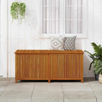 Wood Garden Backyard Organization, Wooden Garden Storage Box for Patio Furniture and Outdoor Cushions, 68.9"x31.5"x29.5",-646