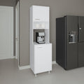 Kitchen Pantry with 2 Doors and 5 Shelves in White | Tall vertical design with 5 shelves for efficient kitchen storage