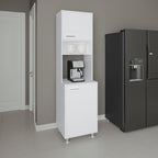 Kitchen Pantry with 2 Doors and 5 Shelves in White | Tall vertical design with 5 shelves for efficient kitchen storage
