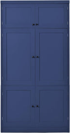 JIJIWANG 70.9" H Farmhouse Freestanding Kitchen Pantry Storage Cabinet with Drawers and Shelves, Buffet with 8 Pull-Out Trays and 4 Doors Blue