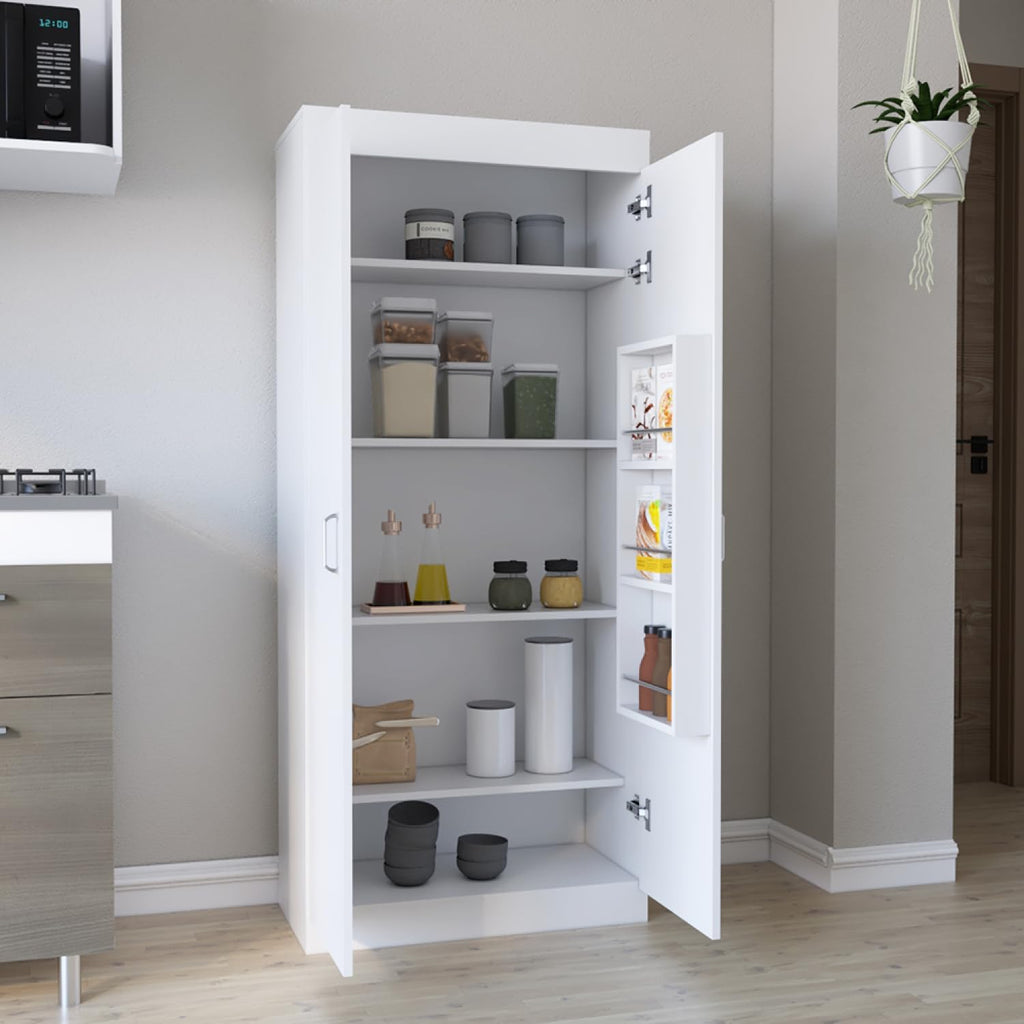 Pantry Cabinet with Ample Storage, Kitchen Organization, White