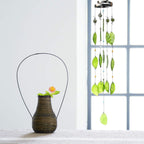 Vindar Wind Chimes, Glass Leaves Wind Chimes Outdoor Decor Handmade 32" Garden Chimes for Home, Patio, Backyard Decor Indoor and Outdoor Decor