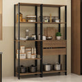 Madesa Kitchen Pantry Storage Rack with 2 Drawers and Open Shelves 51" L Multiuse Modular Cabinet for Kitchen Organization - Black/Brown