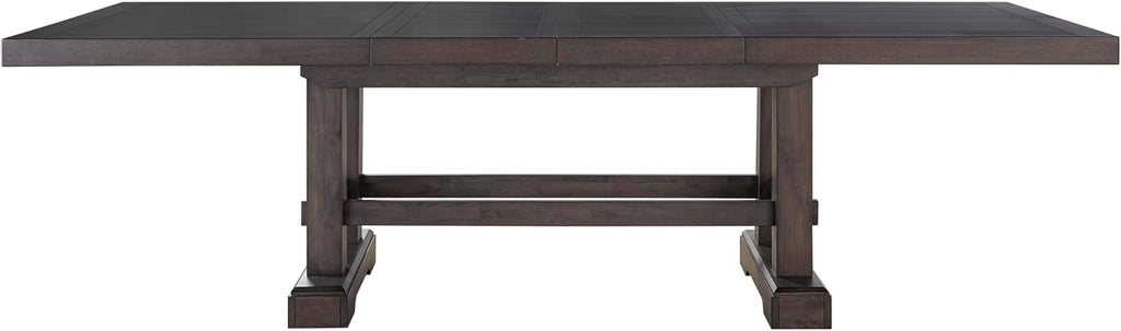 Steve Silver Furniture Napa 9pc Dining Table Set, 72"-90"-108" Dining Table w/ 2-18" Leaves, 8 Upholstered Side Dining Chairs, Farmhouse Design, Dining Room, 72" L x 42" W x 30.5" H, Brown