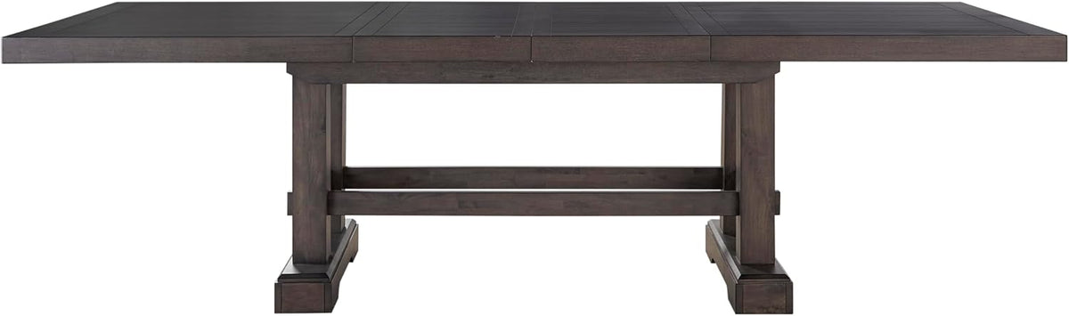 Steve Silver Furniture Napa 9pc Dining Table Set, 72"-90"-108" Dining Table w/ 2-18" Leaves, 8 Upholstered Side Dining Chairs, Farmhouse Design, Dining Room, 72" L x 42" W x 30.5" H, Brown