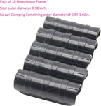 Garden Greenhouse Clips Pack of 10, Black, Outer Diameter 0.94-1.02in, ABS+PC Material, High-Temperature & Cold Resistant