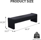 Chifee & Vingol 66.9" W Modern Living Room Bench Upholstered Bedroom Benches End of Bed Bench for Entryway, Dining Room and Living Room,Black