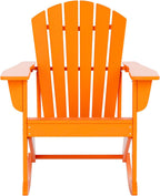 WestinTrends Dylan Outdoor Patio Poly Plastic Adirondack Rocking Chair, Orange