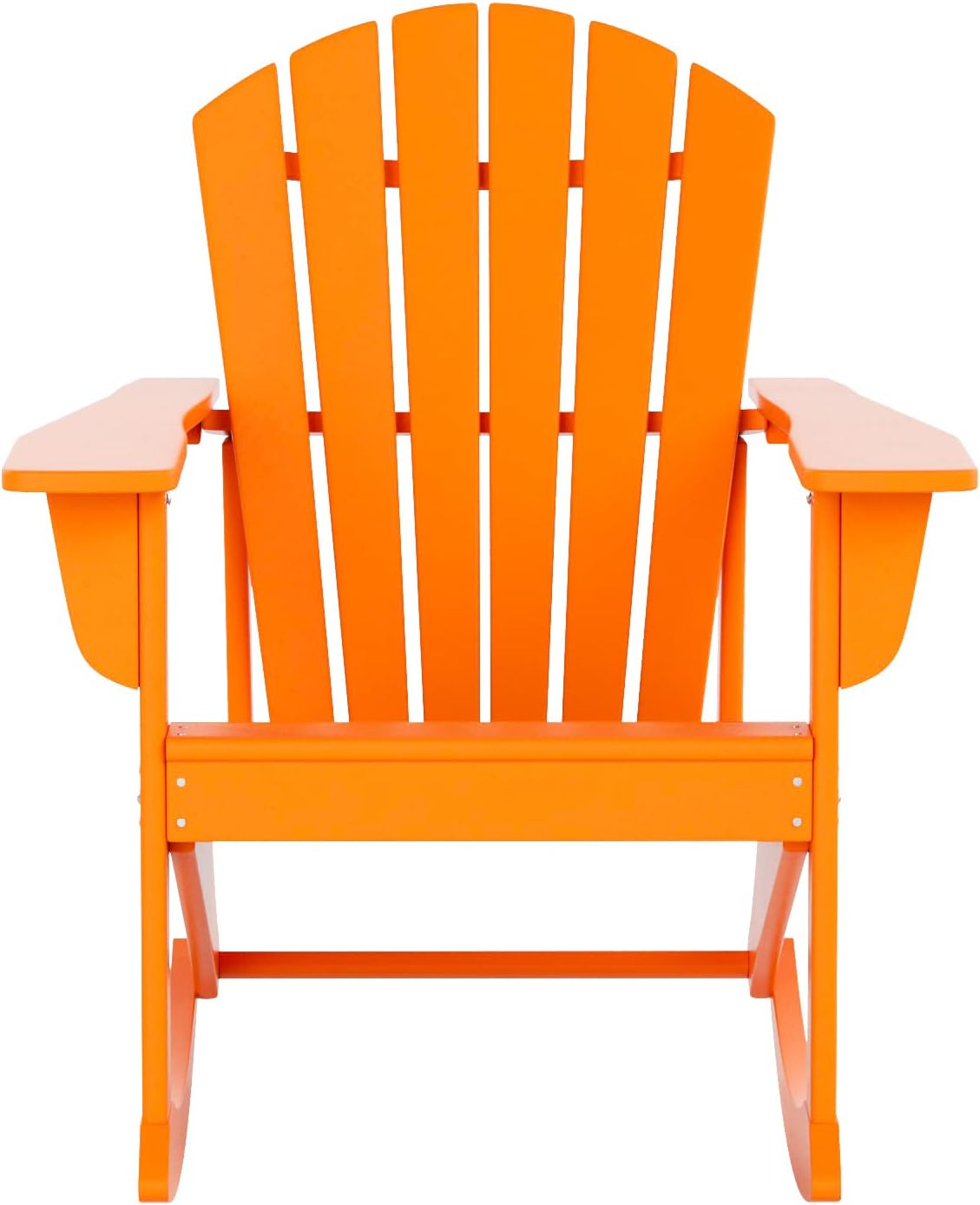 WestinTrends Dylan Outdoor Patio Poly Plastic Adirondack Rocking Chair, Orange