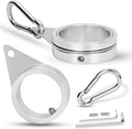 1.5" Flag Pole Rings, 2 Pcs Aluminum Alloy Spinning Flag Pole Ring Clips Swivels, 360° Rotating Anti Wrap Flagpole Ring Hardware with Stainless Steel Carabiners for 1.26-1.5" Diameter