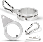 1.5" Flag Pole Rings, 2 Pcs Aluminum Alloy Spinning Flag Pole Ring Clips Swivels, 360° Rotating Anti Wrap Flagpole Ring Hardware with Stainless Steel Carabiners for 1.26-1.5" Diameter