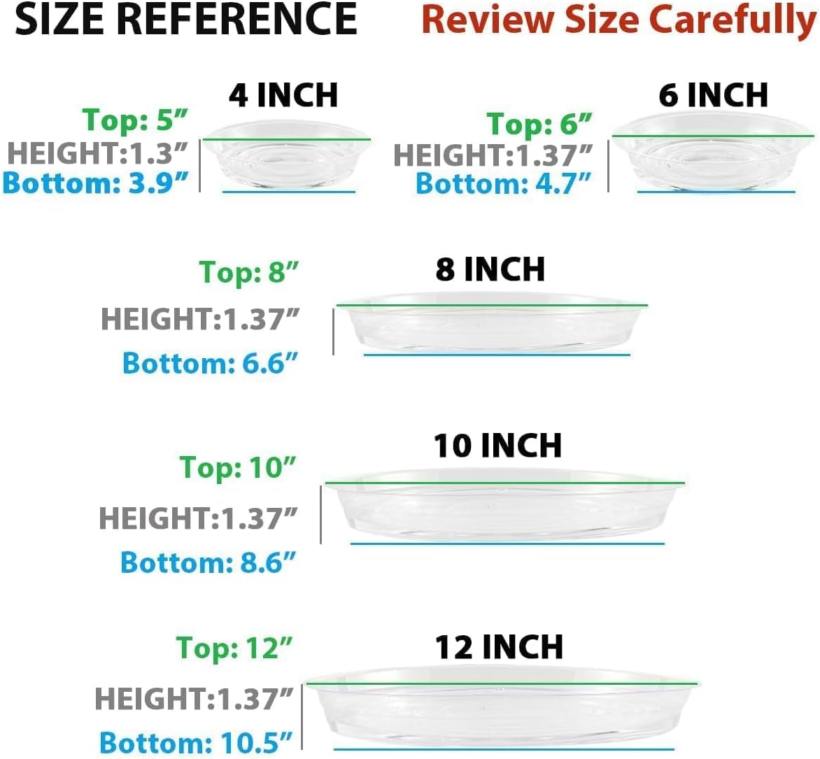 40 Pack 4 Inch Plant Saucer Clear Plant Saucers for Indoors Flower Pot Saucers Small Plant Plate Dish Plant Pot Saucers Plant Trays for Pots Bulk