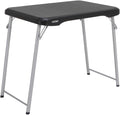 LIFETIME Stacking Compact Folding Table, 30 in. x 20 in., Black and Silver, Indoor/Outdoor