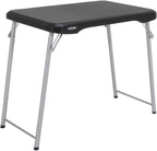 LIFETIME Stacking Compact Folding Table, 30 in. x 20 in., Black and Silver, Indoor/Outdoor