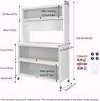 Kitchen Pantry Storage Cabinet with Shelf, Multi-Layer Metal Pantry Cabinet on Wheels, Modern Sideboard for Dining Room, Living Room