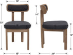 Linen Dining Chairs Set of 4, Mid Century Modern Upholstered Dining Room Chairs with Curved Back, Armless Kitchen Chairs for Living Room/Restaurant/Balcony/Bedroom/Home Desk/Task, Grey