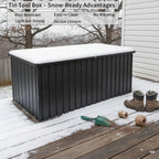 Metal Storage Box for Outdoors, Durable Large Capacity Organizer, Waterproof Garden Storage Solution for Tools, Equipment, and Supplies, Ideal for Home and Patio Use
