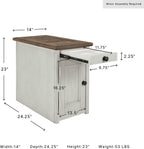 Signature Design by Ashley Bolanburg Farmhouse End Table with USB & Outlets