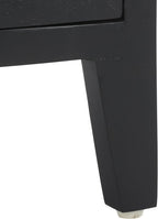 SAFAVIEH Furniture - Thea 1-Door Carved Nightstand - Black - Mango Wood - Artisan Global Design - Ideal for Bedroom, 20" W x 14" D x 26" H - Fully Assembled (NST5300D)