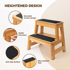 StrongTek Wood 2 Step Stool for Adults, 17.5 in, 500 lb, Non-Slip | Wide Non-Slip Treads, 500 lb Capacity, Heavy-Duty, Kitchen, Closet, Bedside and Everyday Home Reach