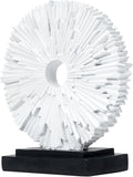 Abstract Statue for Home Decor,Office Desk Sculpture for Men,Creative Round Line Ornament for Bookshelf,Modern Decorative Sculpture,Bedroom,Livngroom,Table(White)