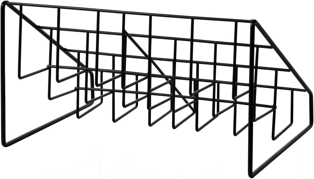 MyGift 2pc CD Storage Rack, 3 Tier Media Holder, Black Metal Organizer | Three-tier design keeps music and movie collections organized while saving desktop and shelf space with a compact footprint